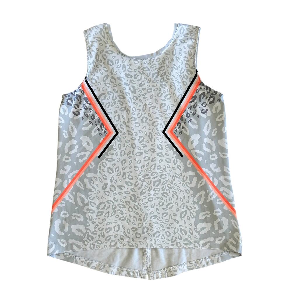 LUCKY IN LOVE Girls Gray Leopard Active Tank Size L (14)